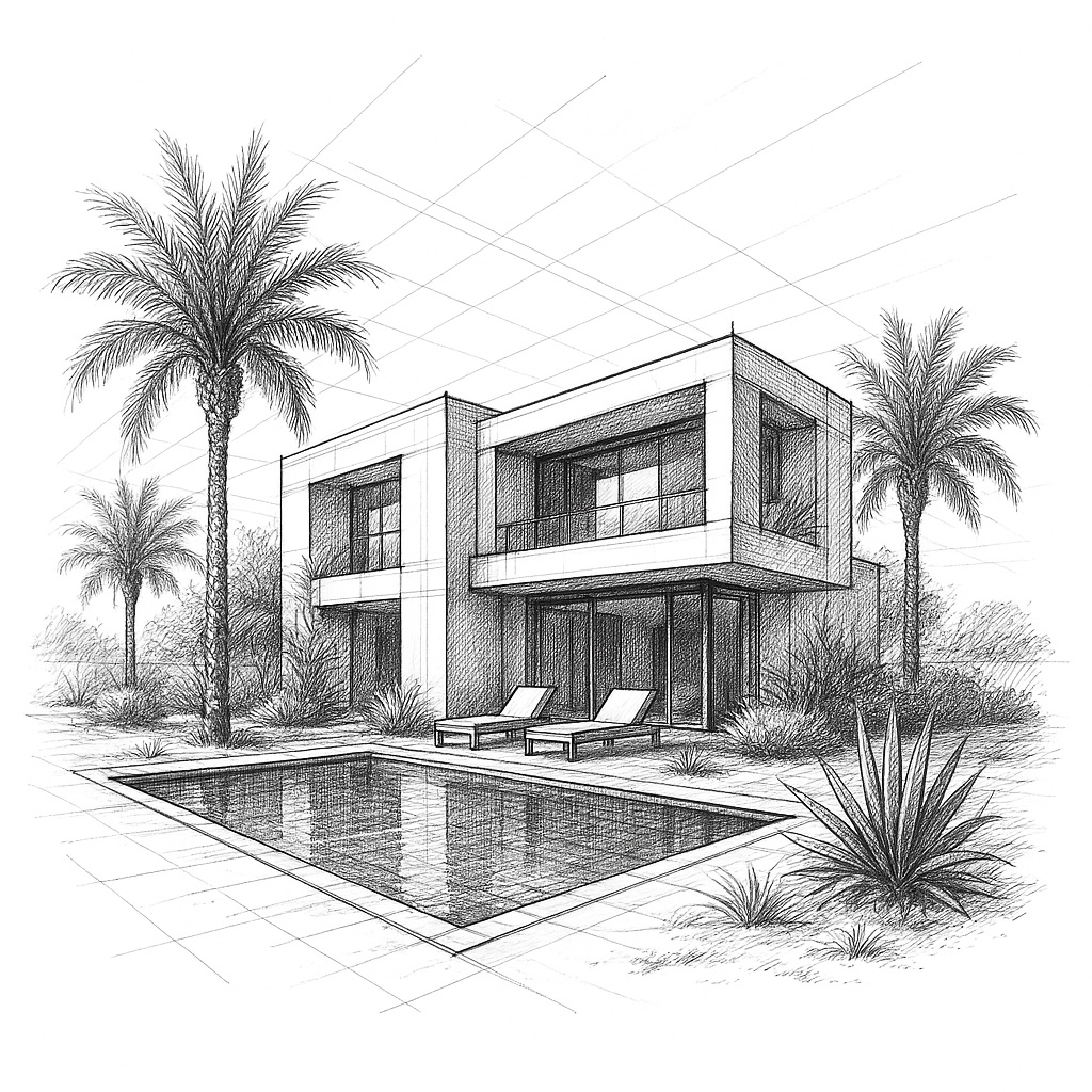 Pool landscape Villa